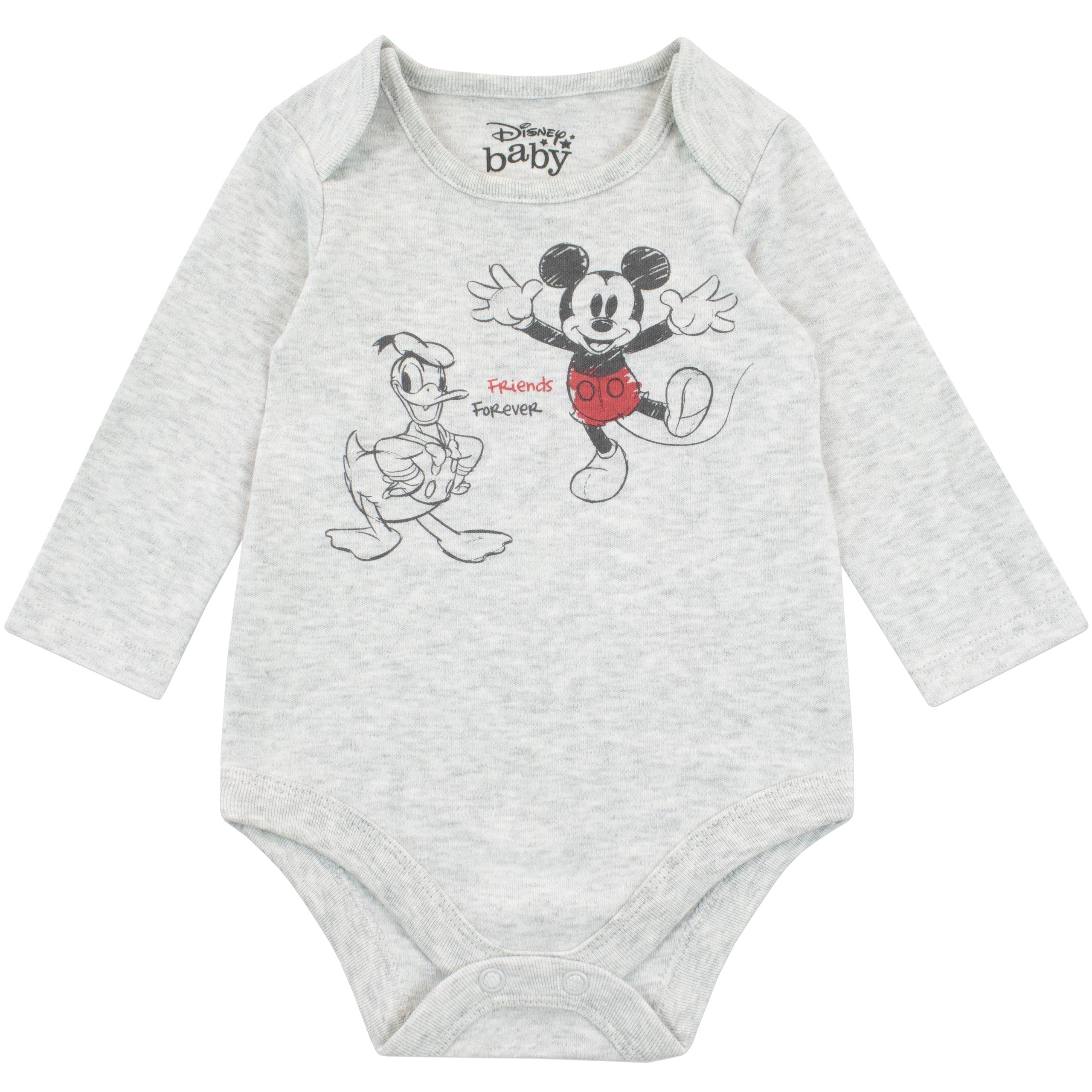 Disney Baby Jungen Mickey Mouse und Donald Duck Bodysuit mit Hut und Latz Outfit 5-teiliges Set Mehrfarbig 86