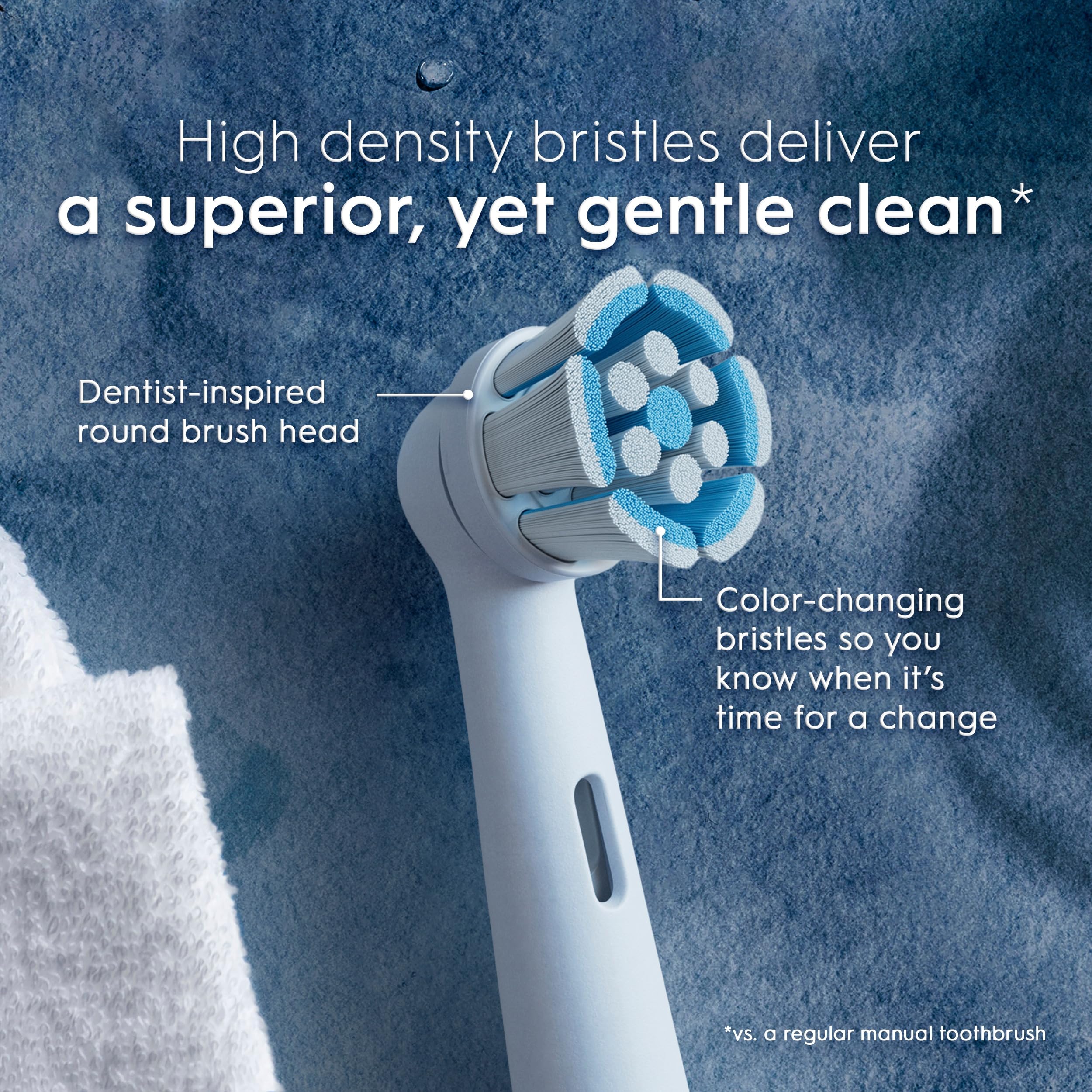 Oral-B iO Gentle Care Cabezales de repuesto para cepillo de dientes eléctrico, color blanco, 2 unidades