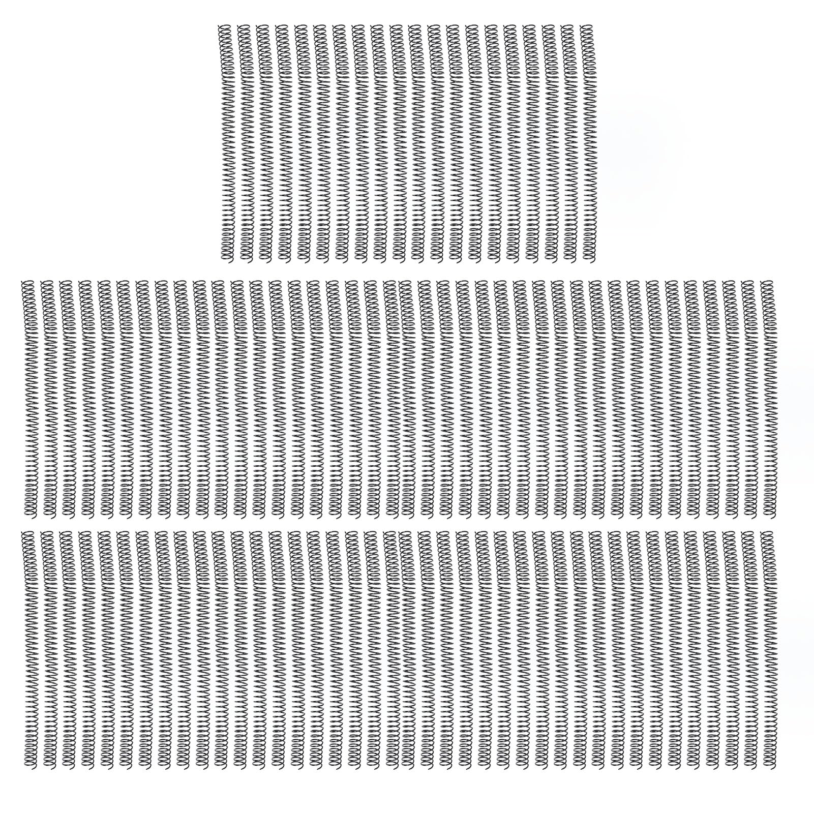 100 szt. Grzbiety do Wiązania Drutu z pojedynczą pętlą, 48 Zębów Spiralna Cewka do Wiązania o Skoku 4:1, 14,3 Mm 115 Arkuszy Drut z możliwością Obrotu o 360 Stopni, Idealny Dokumentów (BLACK)
