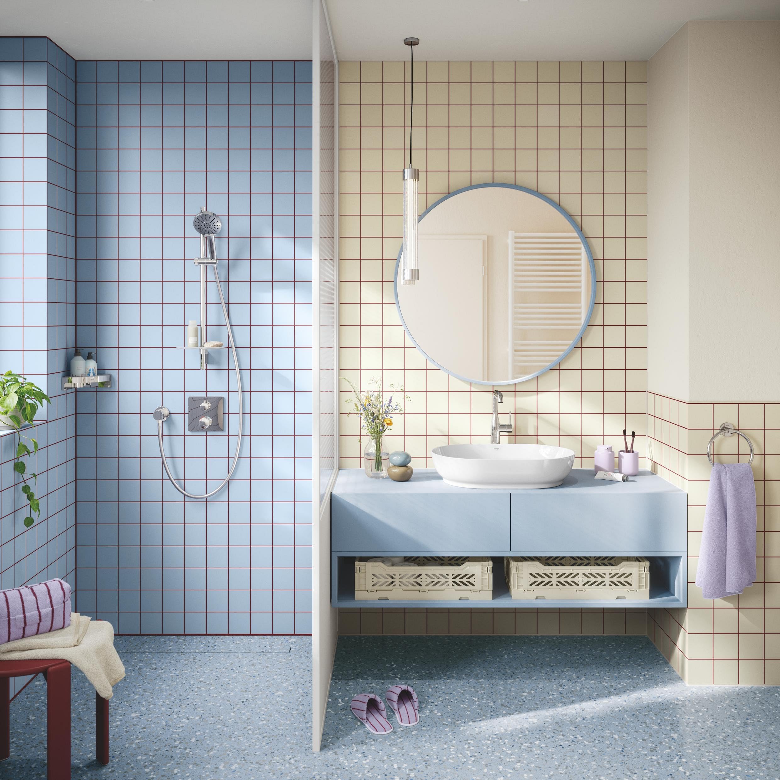 Słuchawka prysznicowa GROHE Vitalio Joy+ 120, 3 strumienie, Przepływ 7,9 l/min, Duża tarcza 12 cm, Chrom, Uniwersalny montaż 1348640000