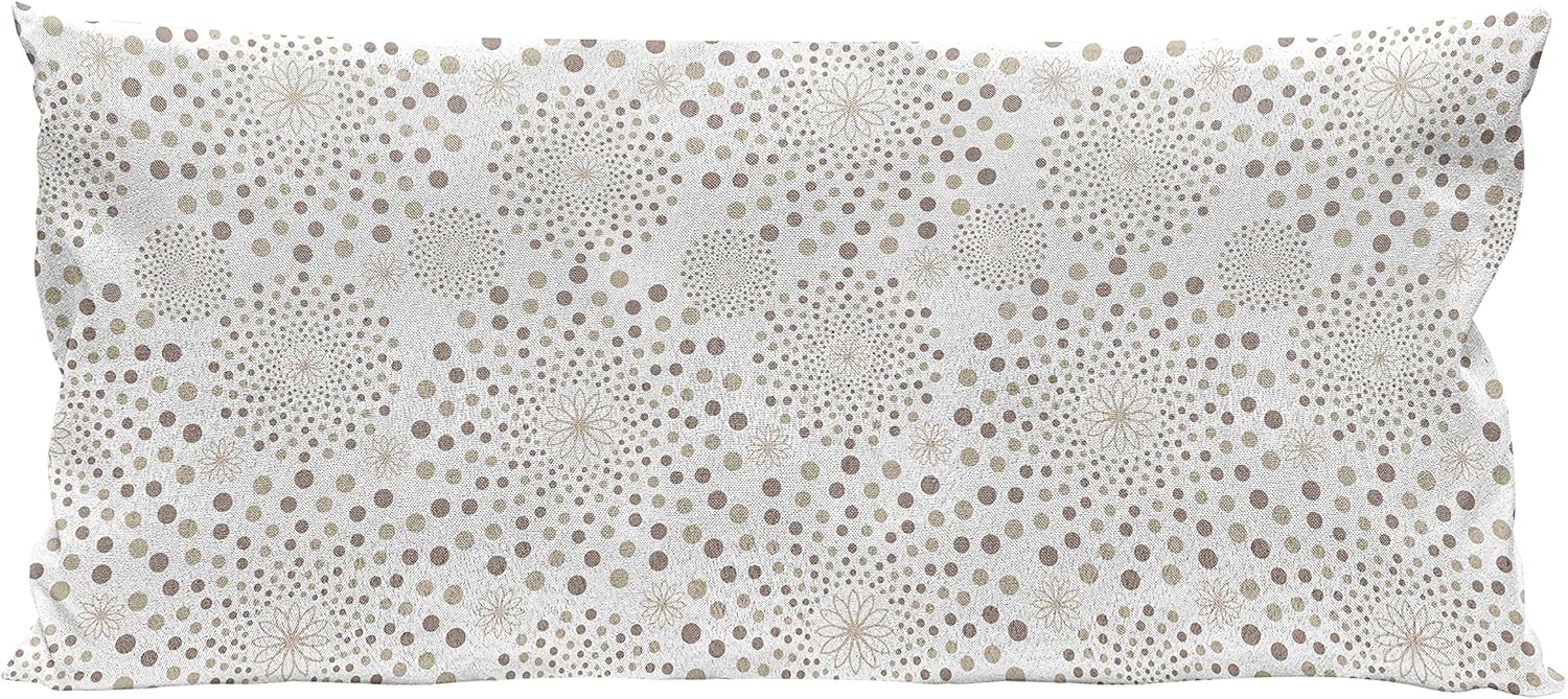 Ambesonne Geometric Throw Pillow Cushion Case for Couch and Bed Geometric Floral Patterns Dots Monochromic Classic Nostalgia Circles Decorative Rectangle Accent Pillow Cover 36" X 16" Warm Taupe Cocoa