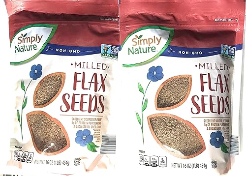 Simply Nature Semillas de lino molidas (molidas, 14 onzas) - Paquete de dos