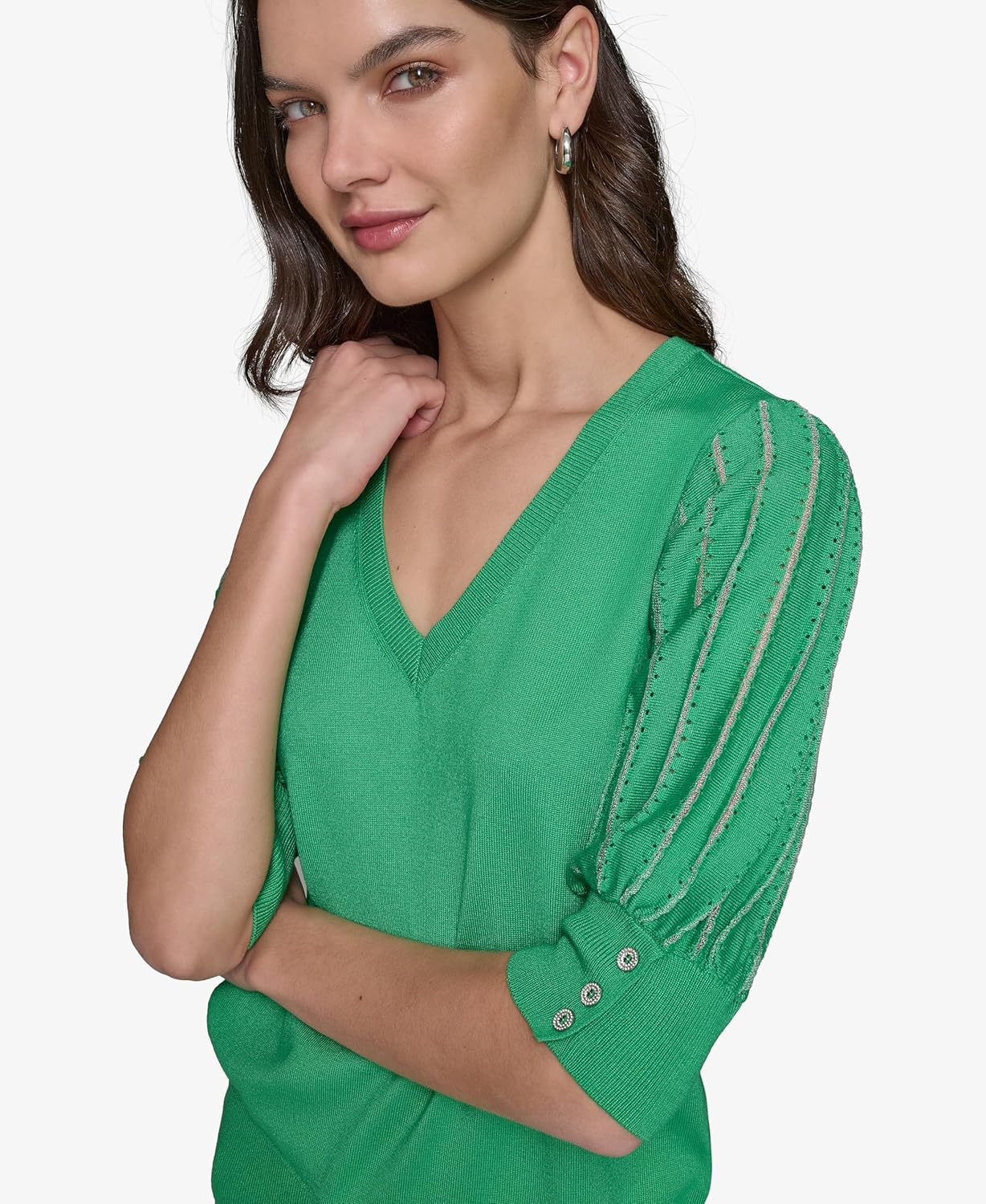 Karl Lagerfeld Womens Pull on V Neck Comfortable Sweater - Image 6