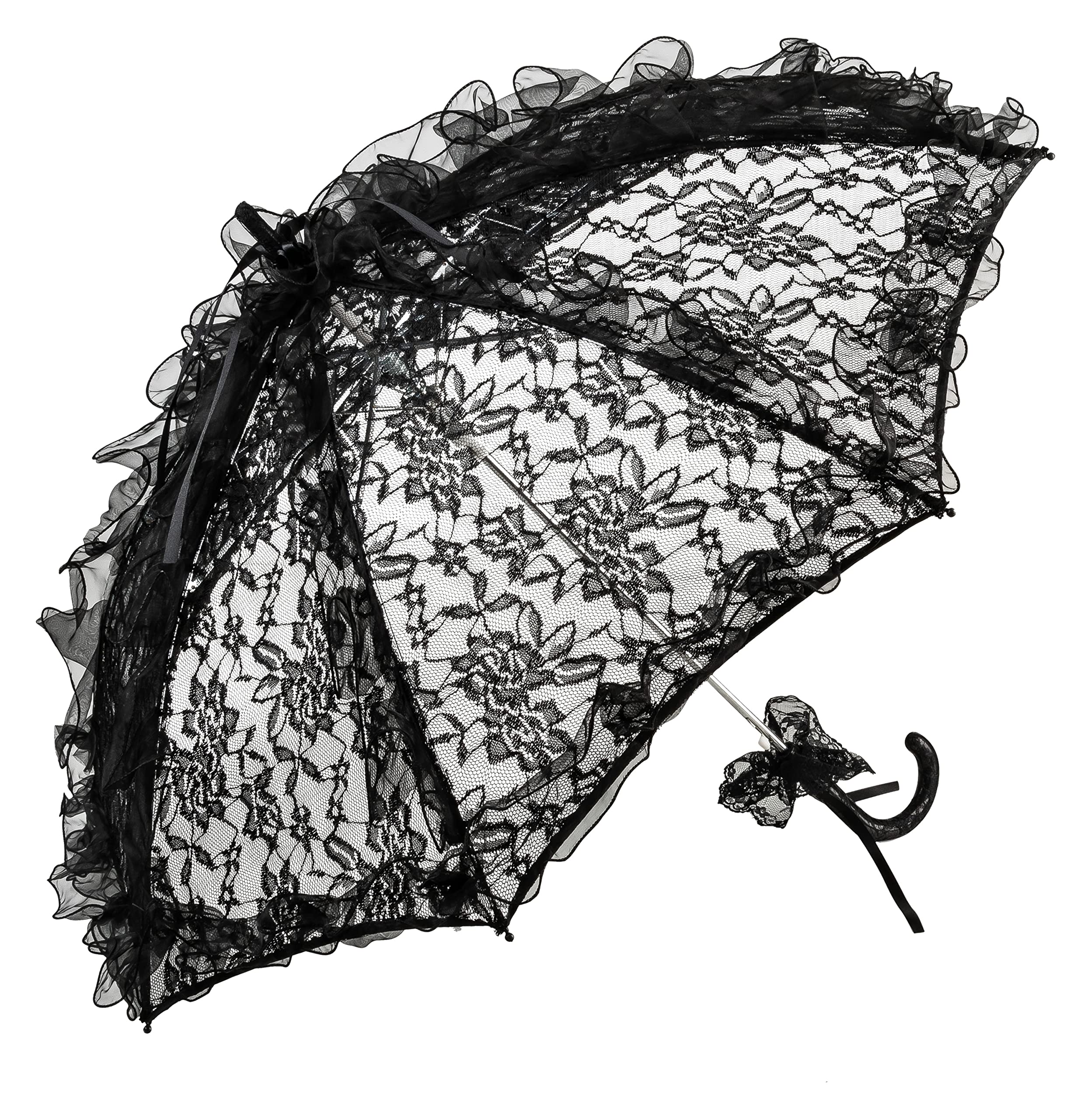 VON LILIENFELD Bridal Lace Wedding Umbrella Dèsirée, Black