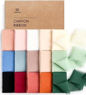 Vitalizart Chiffonband 3,8 cm x 27,4 m Geschenkband Breit 15 Farben