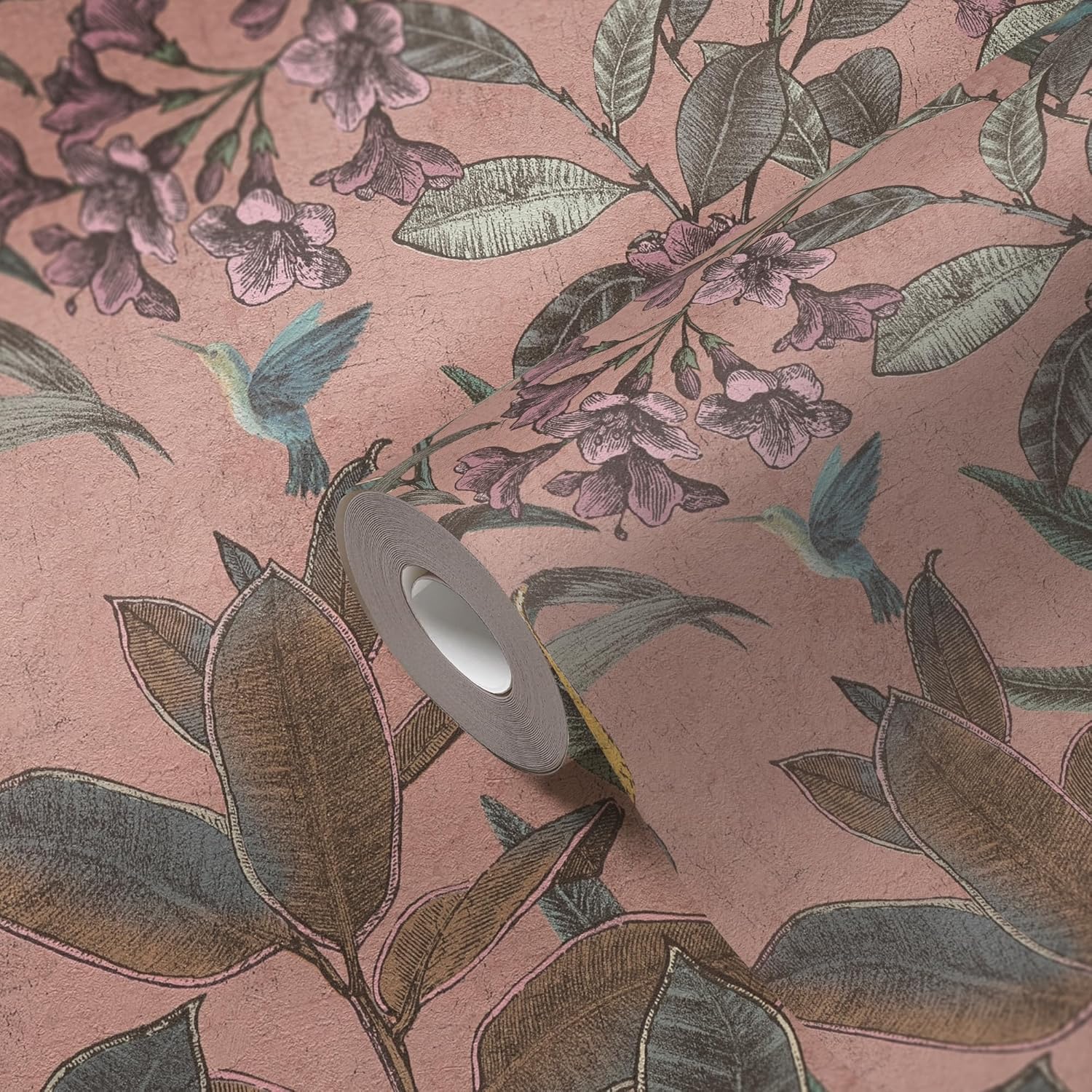 A.S. Création 397481 Non-Woven Wallpaper Jungle in Pink Green Purple High-Quality Jungle Wallpaper 10.05 m x 0.53 m Design Wallpaper Jungle Look for Living Room Made in Germany