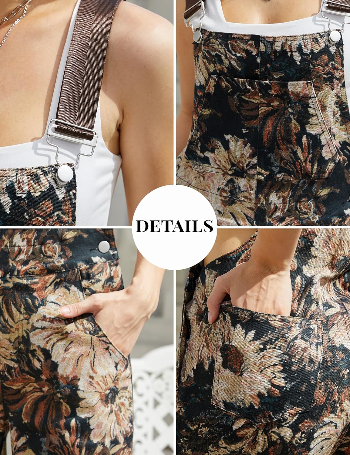 Leopard Print Overalls for Women Loose Fit Bib Coveralls Fashion Animal Jumpsuits Straight Leg Pants - Image 7