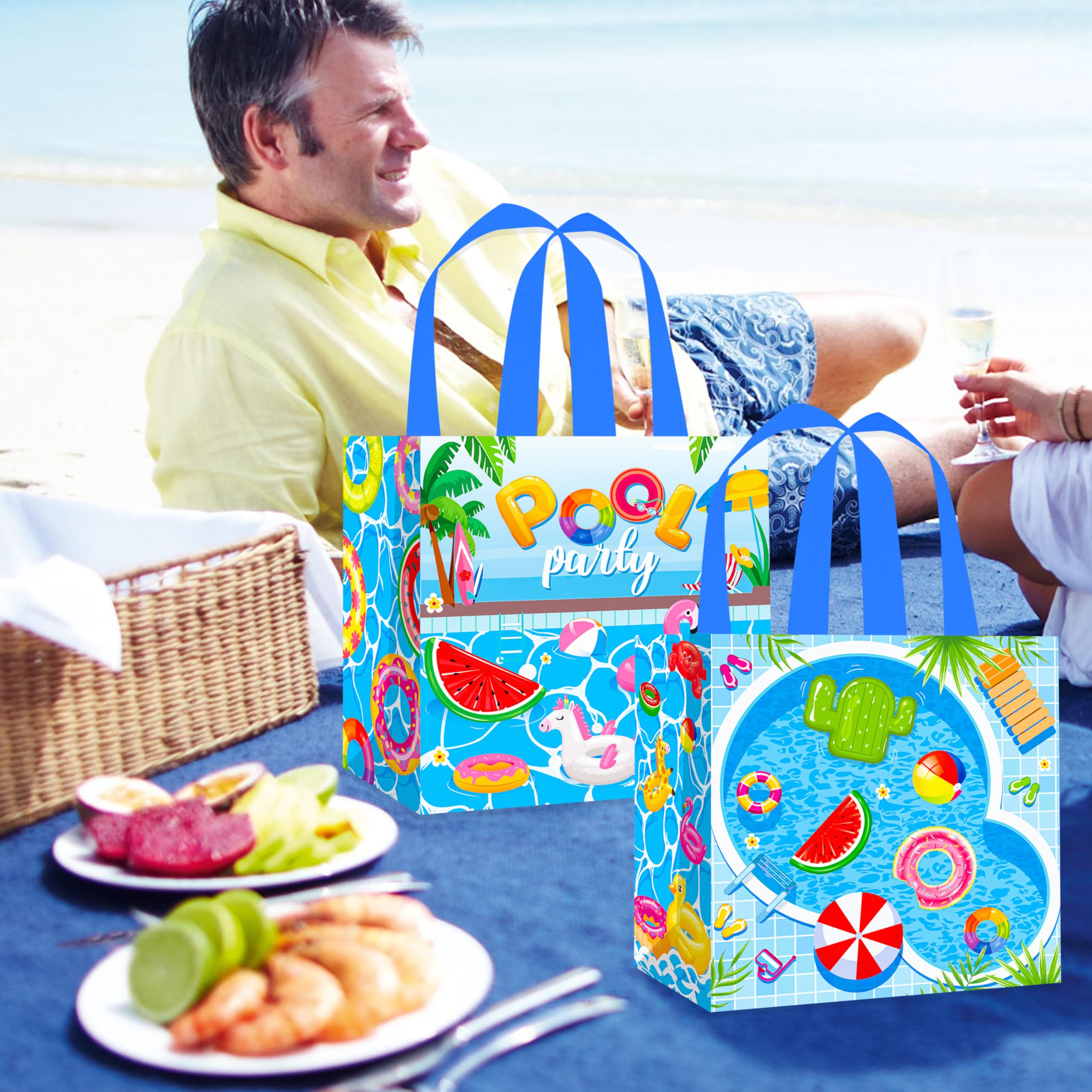 Cajas de regalo para fiestas en la piscina de verano (doradas)