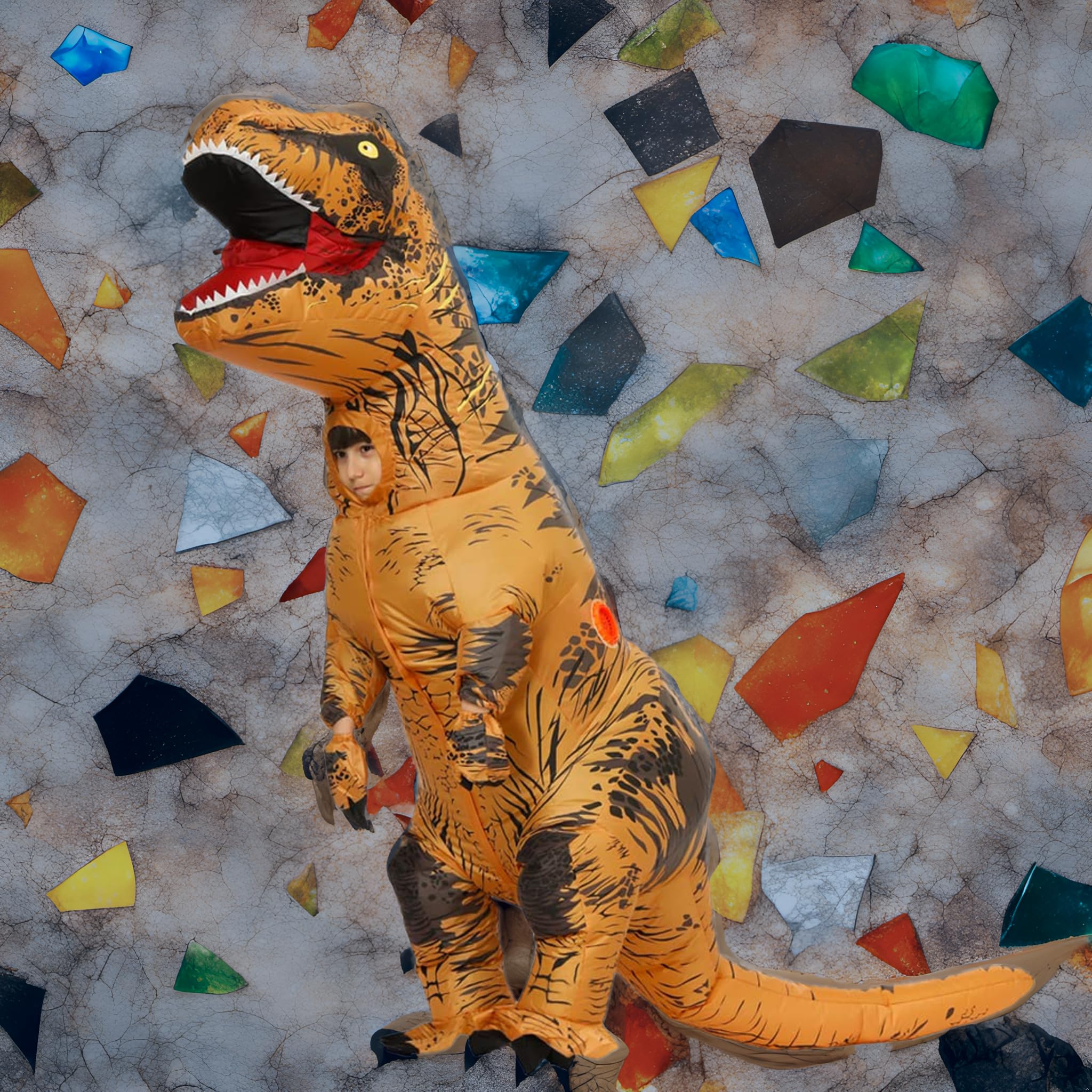 JASHKE Nadmuchiwany Kostium Dinozaura dla Dzieci Dinozaur T Rex Nadmuchiwany Kostium dla Dzieci Chłopców Dziewcząt
