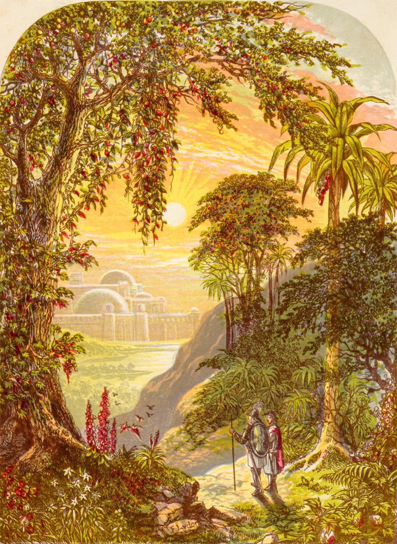 SERENDIPITP Abstract Painting Mural Print Picture Wall Decor Painting Christian and Hopeful in the Land of Beulah by Alexander Lydon Vintage Wall Artwork for Home Decor 60x90cm