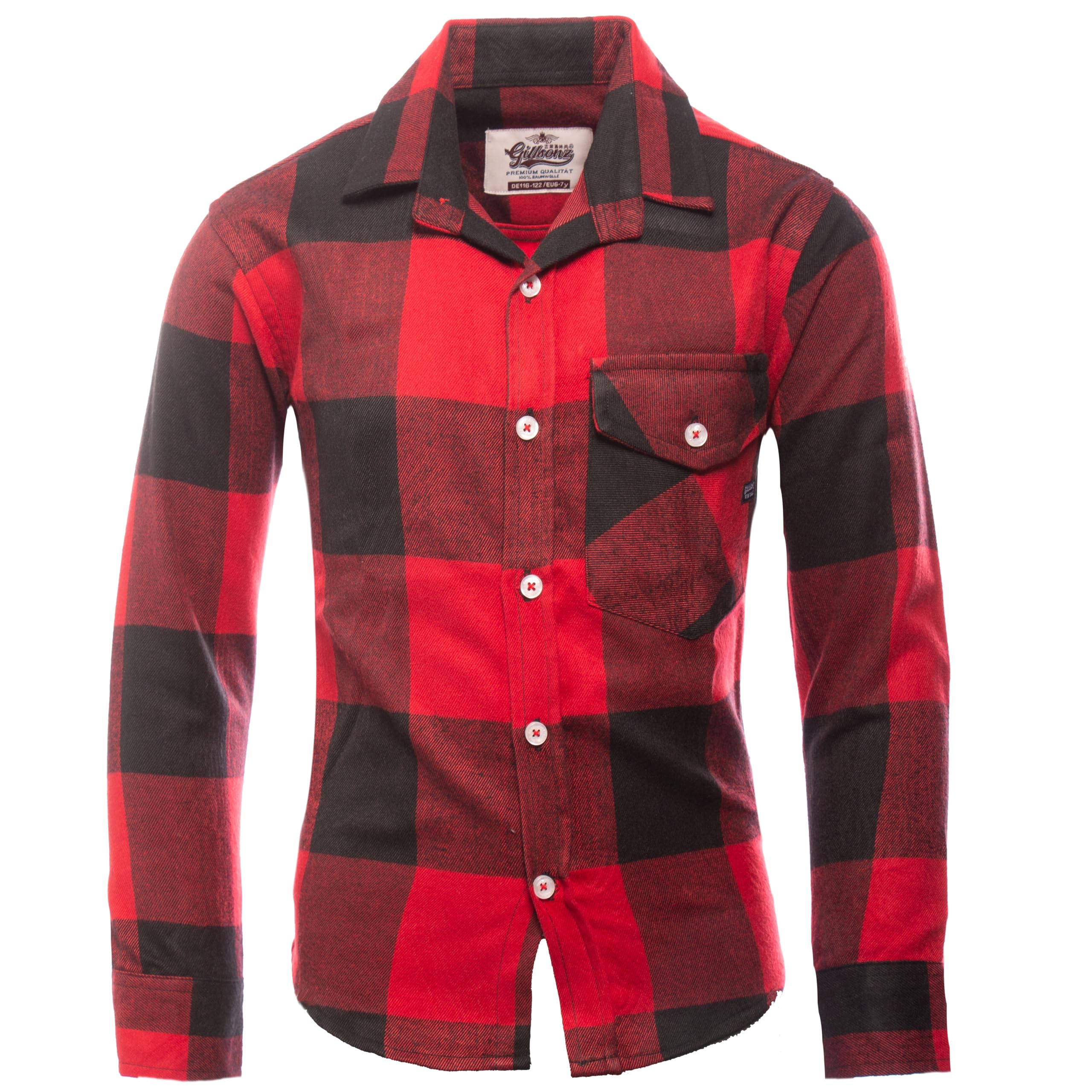 GILLSONZ DSF-73 koszula flanelowa w kratkę, dla dzieci, na czas wolny, dla studentów
