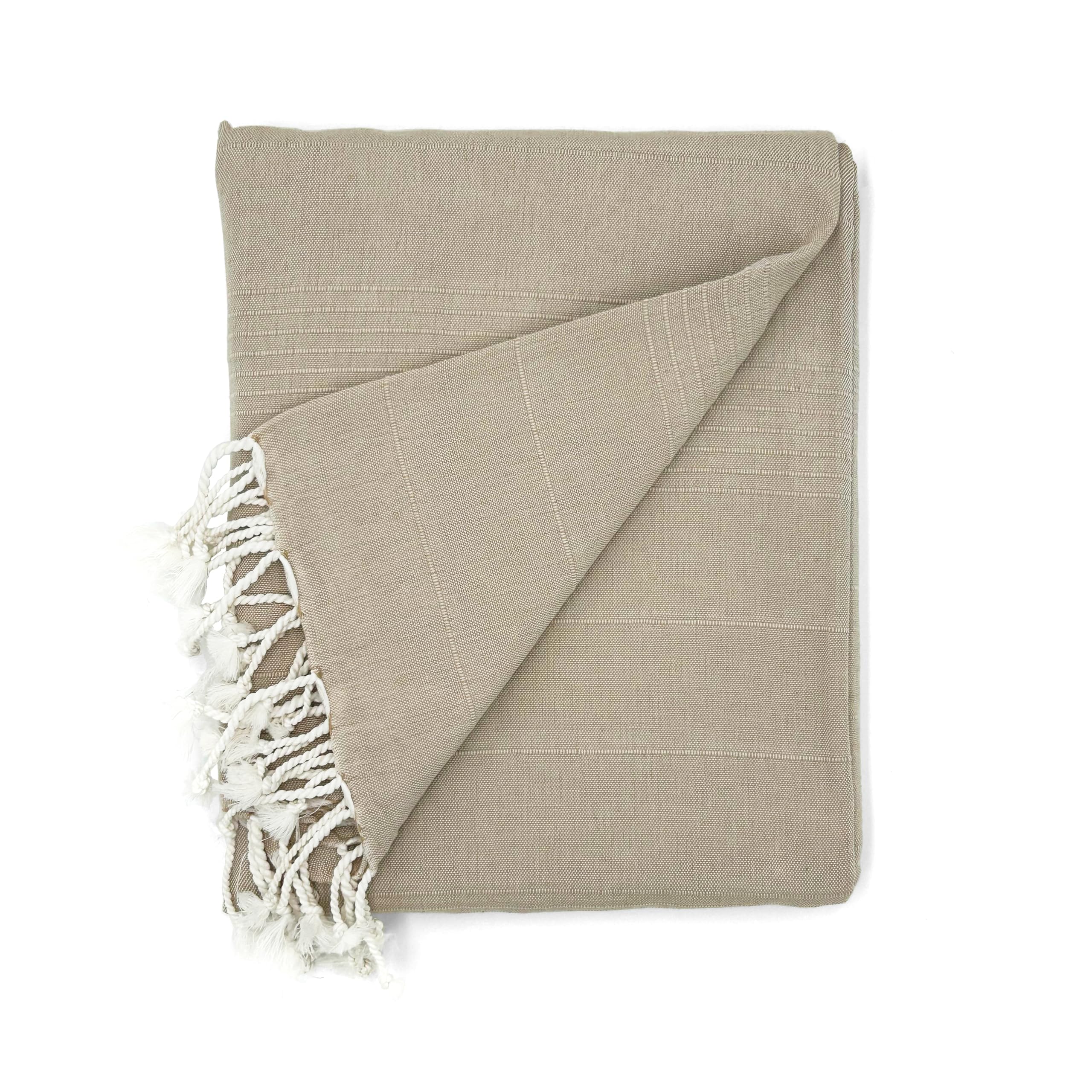 Cardenal Textil - Foulard Multiusos Peñíscola, Plaid para Cama, Manta para Cama, Cubre Sofá, Beige, 130 x 180 cm