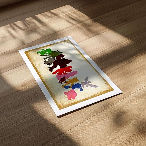 Miniatura 3 de Super Smash Bros Nintendo All‑Stars Art Print – 13×19 Handmade Minimalist Poster Featuring Iconic Nintendo Characters – Photo Paper Print Rolled in