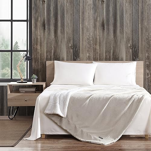 Eddie Bauer Mountain Collection - Manta reversible de forro polar a cuadros supersuave felpa ultra suave y acogedora, perfecta para regalos, lavable