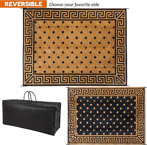 Miniatura 188 de SAND MINE Alfombras reversibles, alfombra de paja de plástico, alfombra de área moderna, alfombra de pavimento grande y alfombra para exteriores