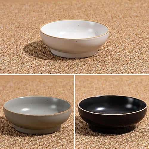 Miniatura 8 de Tazón de cerámica para gatos, paquete de 3 cuencos pequeños para mascotas, aptos para lavar platos, platos para alimentos y agua para perros
