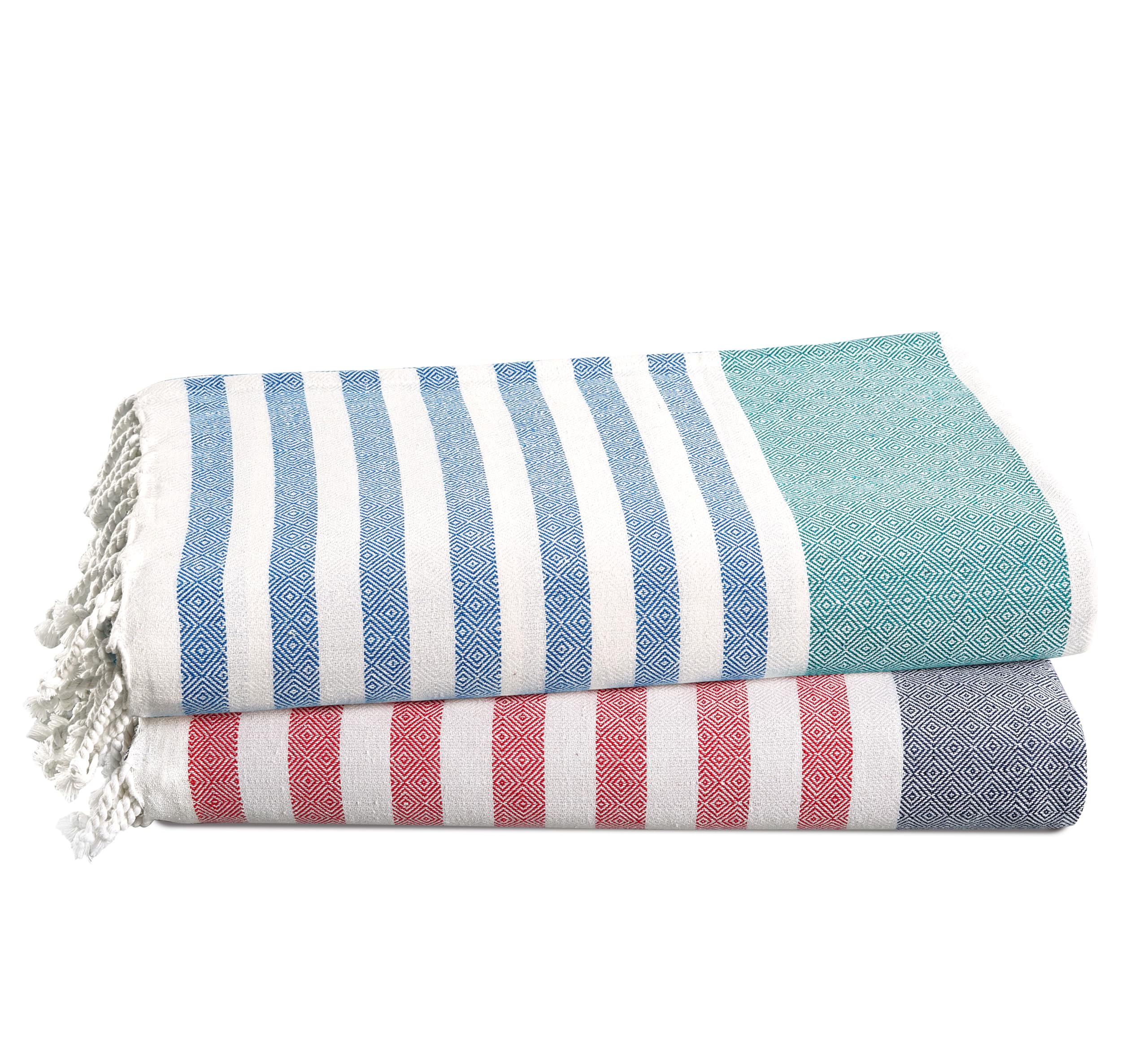 LANE LINEN Beach Towels For Women, 2 Pack Large Turkish Towels Oversized, Pre-Washed, No-Shrink Sand Free Towel, Quick Dry, Lightweight Travel,Soft Beach Essentials 39"x71" - Stripe