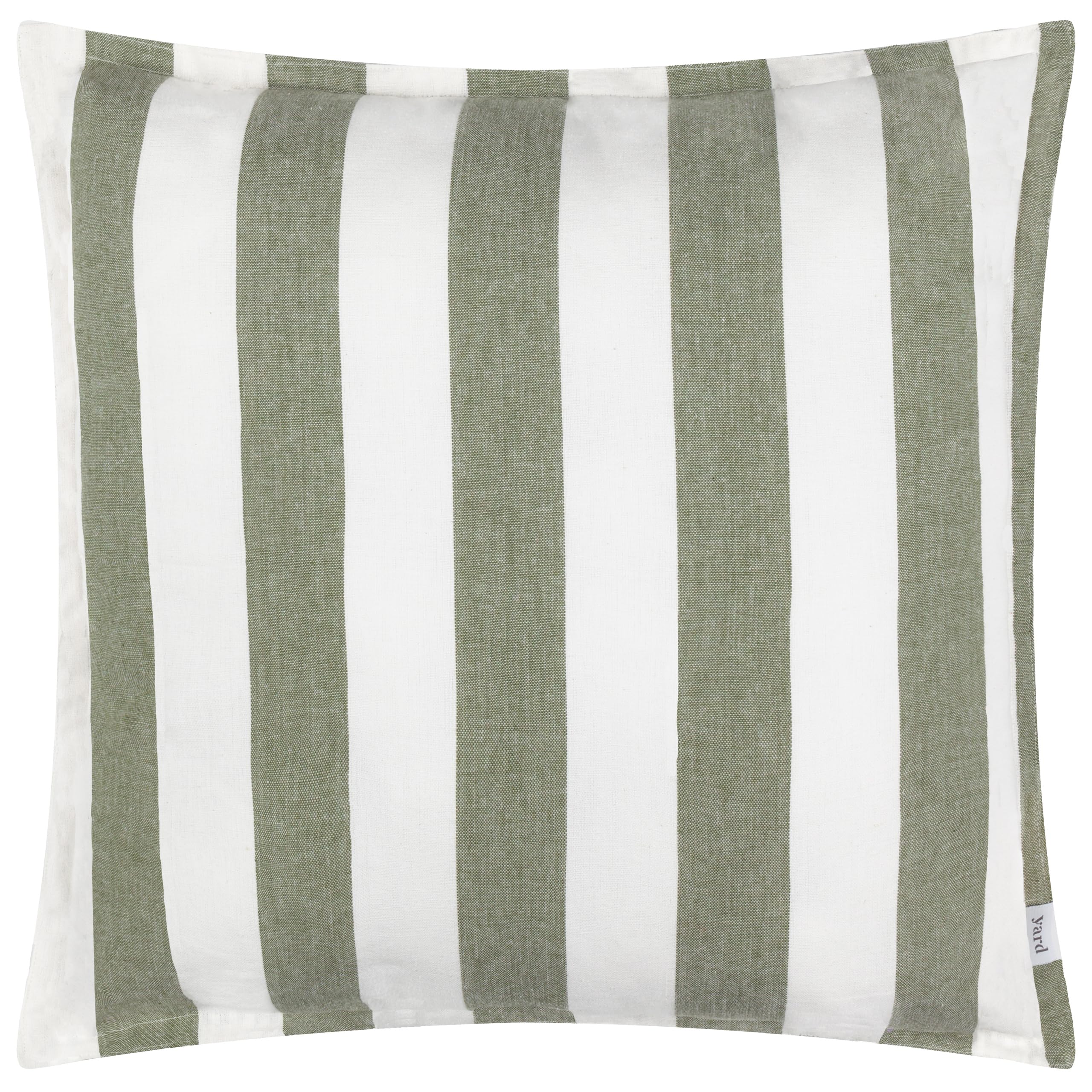 Yard Hayle Polyester Filled Cushion – Reversible Water Resistant Striped Soft Cotton Outdoor Decorative Pillow (Moss – 50x50cm)