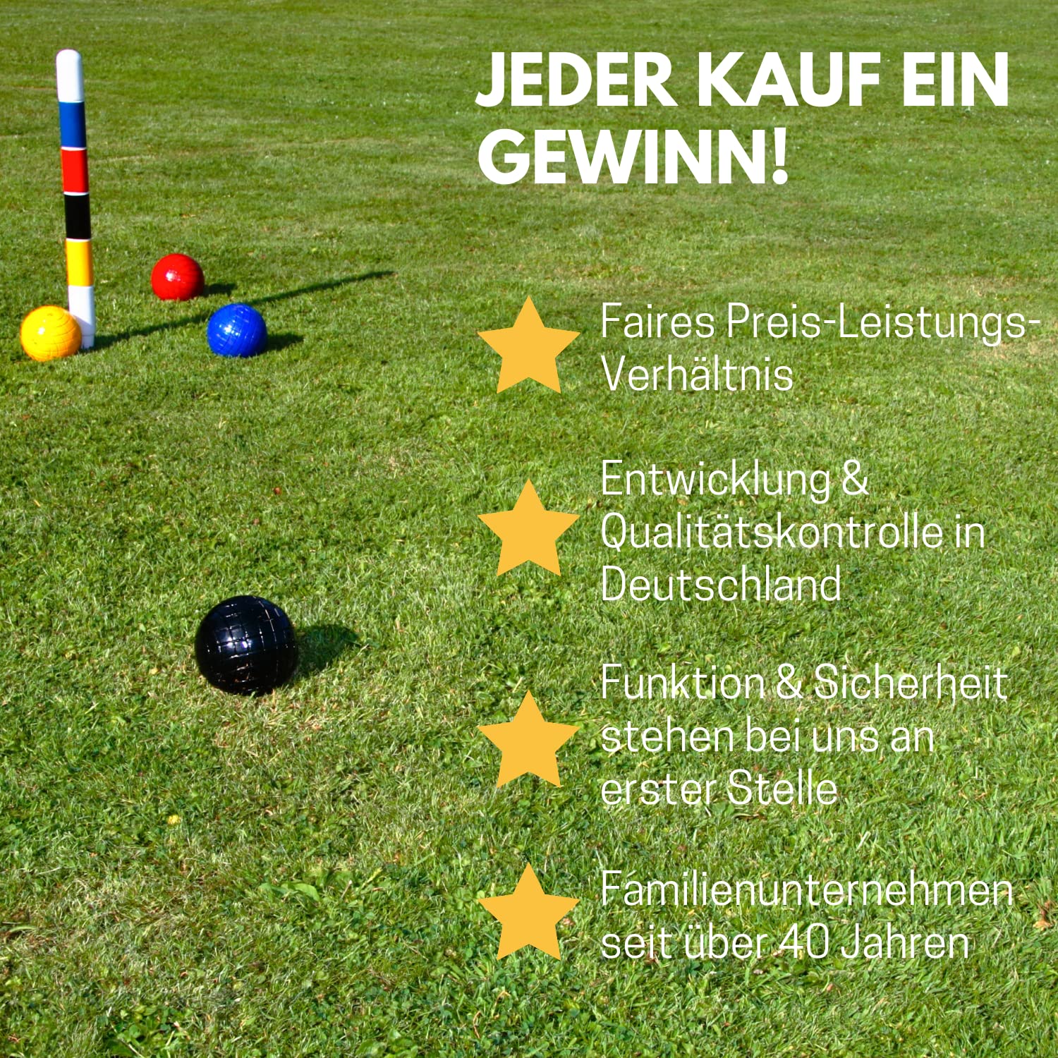 BEST SPORTING Crocket - Crocket - Croquet pour adultes et enfants - Avec raquettes, boules, buts, piquets de marquage - Jeux de plein air pour adultes - Jeux de jardin pour enfants - Kit de croquet