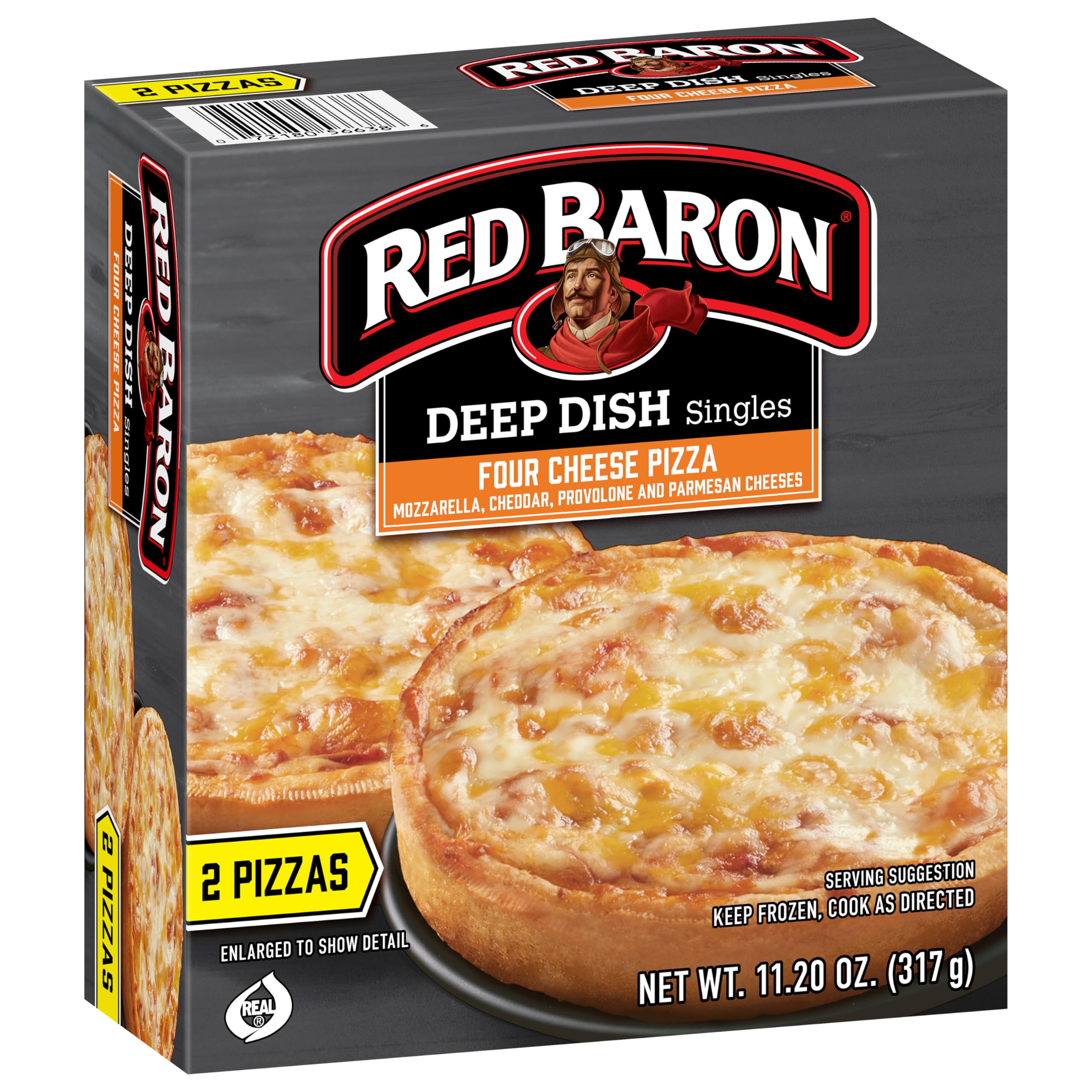 Red Baron Deep Dish Singles 4 Cheese Pizza 11 2 oz frozen 2 count Pack of 1 — view 6