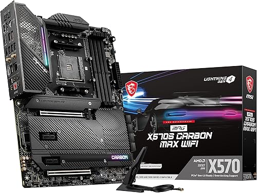 Miniatura 1 de MSI MPG X570S Carbon MAX WiFi Gaming Placa base (ATX, AMD, Socket AM4. DDR4, PCIe 4, CFX, M.2 ranuras, Wi-Fi 6E)