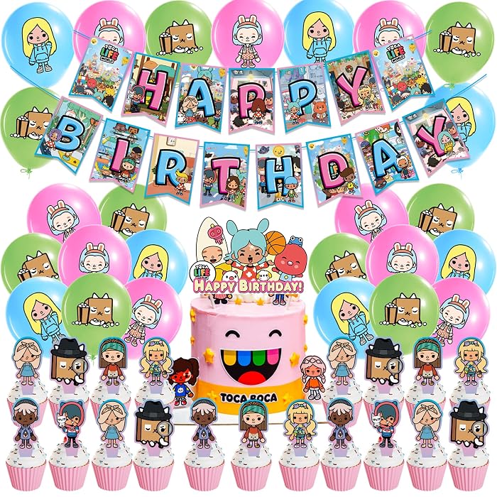 Buy 50Pcs Toca Boca Birthday Party Supplies Toca Boca Party Supplies ...