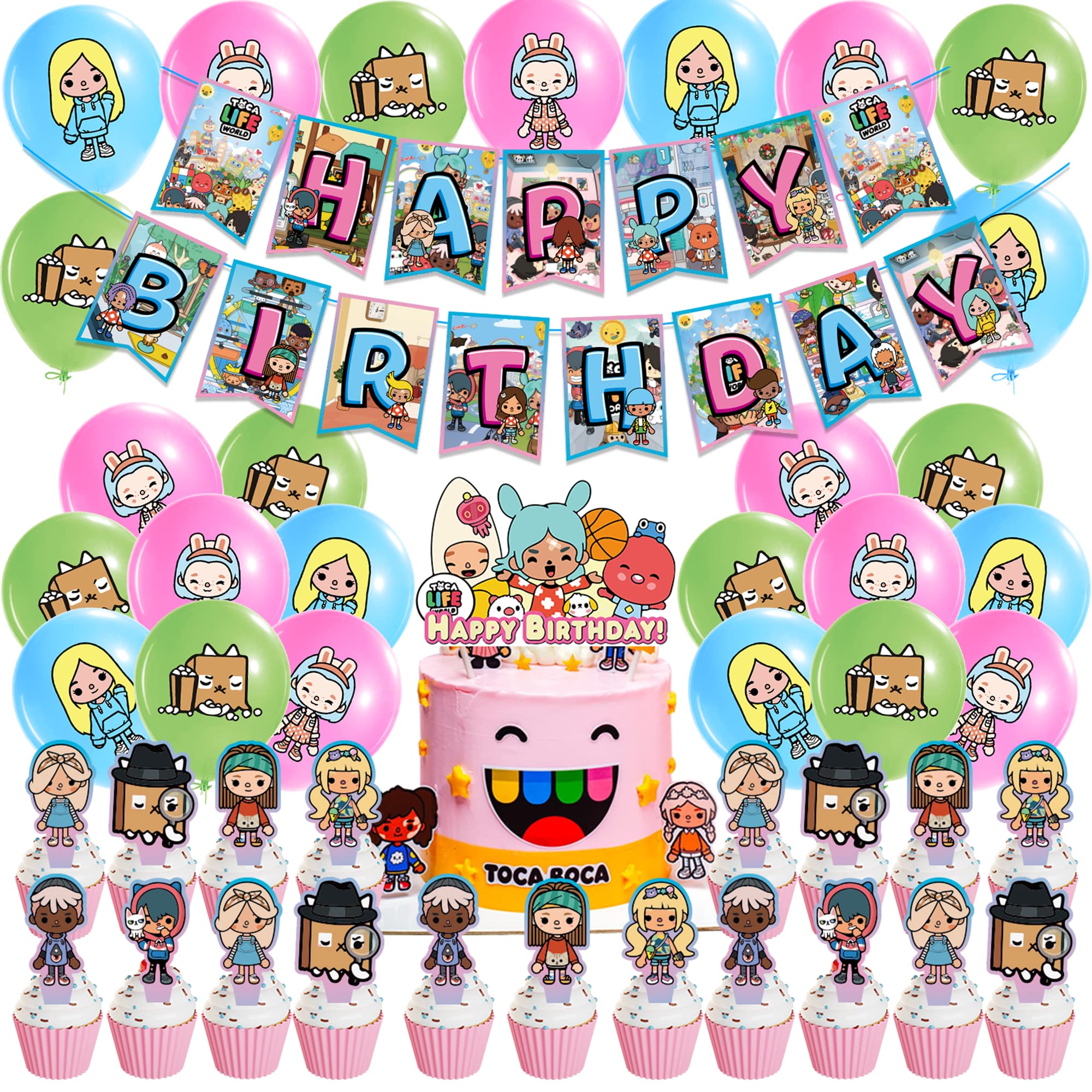 Buy 50Pcs Toca Boca Birthday Party Supplies Toca Boca Party Supplies