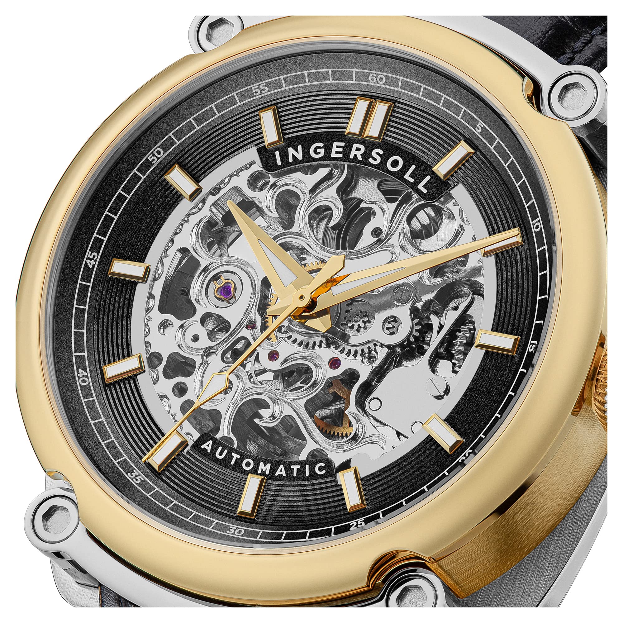 Ingersoll The Michigan Orologio automatico da uomo 45 mm con quadrante a cuore aperto e cinturino in pelle