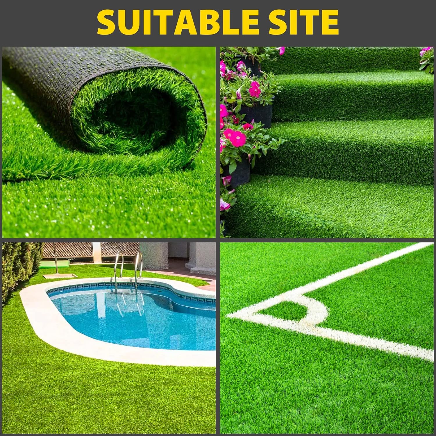 Kikerike Artificial Grass Tape Self Adhesive Double Sided, 6 Inch Width x 393 Inch Long Synthetic Turf Seaming Tape Jointing Fixing Green Lawn Mat Rug, Connecting Fake Grass Carpet