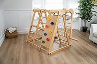 Vista 2 de Avenlur Juego de juego interior 7 en 1 para niños de 2 a 6 años con tobogán, pared de escalada, escalera, red, barras, columpio, anillo - EE. UU