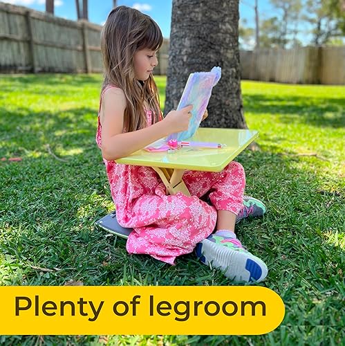 Miniatura 3 de Escritorio de regazo y suelo para niños, resistente y plegable, ideal para dibujar, leer y hacer manualidades con cómodo cojín, diseño ajustable