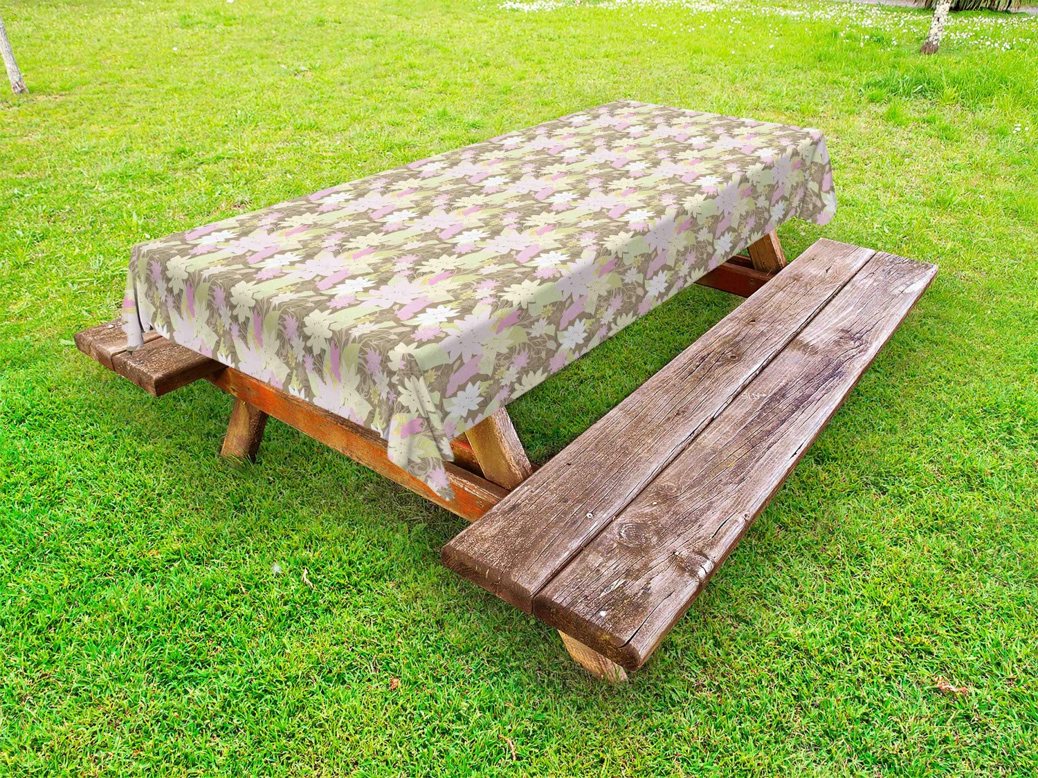 Abakuhaus Outdoor-Tischdecke – Greek Key Design, Waschbar, 145 X 210 Cm, Blau-weiß