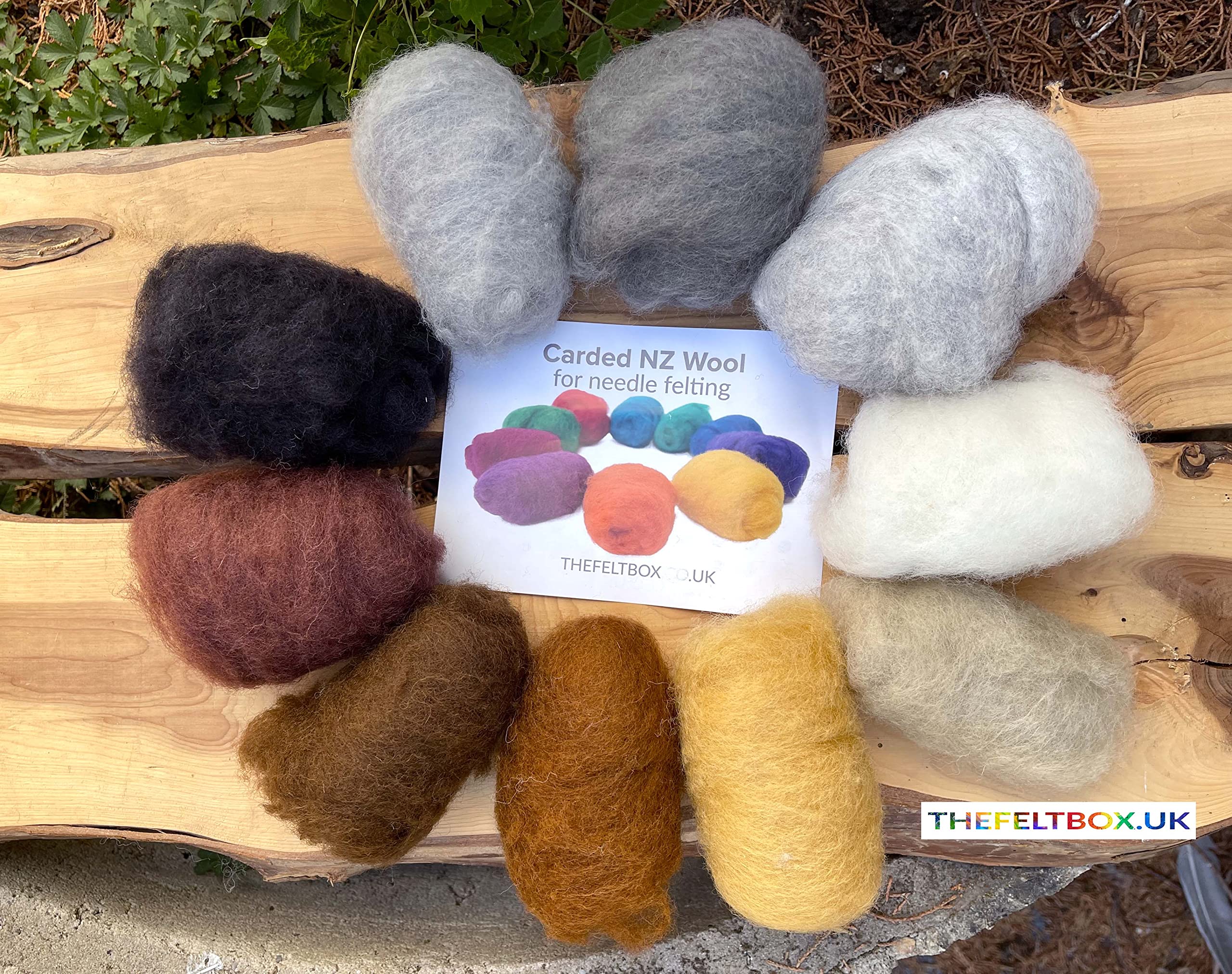 The Felt Box Lana per infeltrimento ad ago, confezione da 100 g, in fibra corta, in lana neozelandese, 27 micron, perfetta per animali, bambole, figure, artigianato, nucleo e finitura