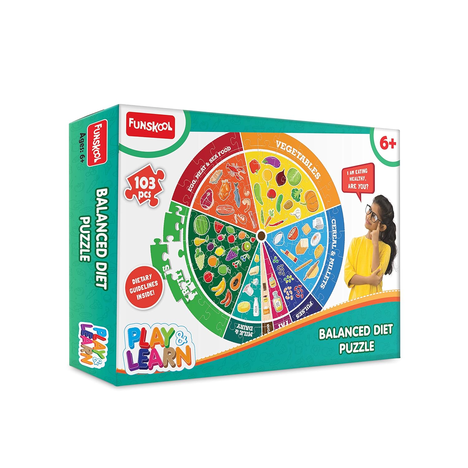 Buy Funskool Play & LearnBalanced Diet,Educational,103 Pieces,Puzzle