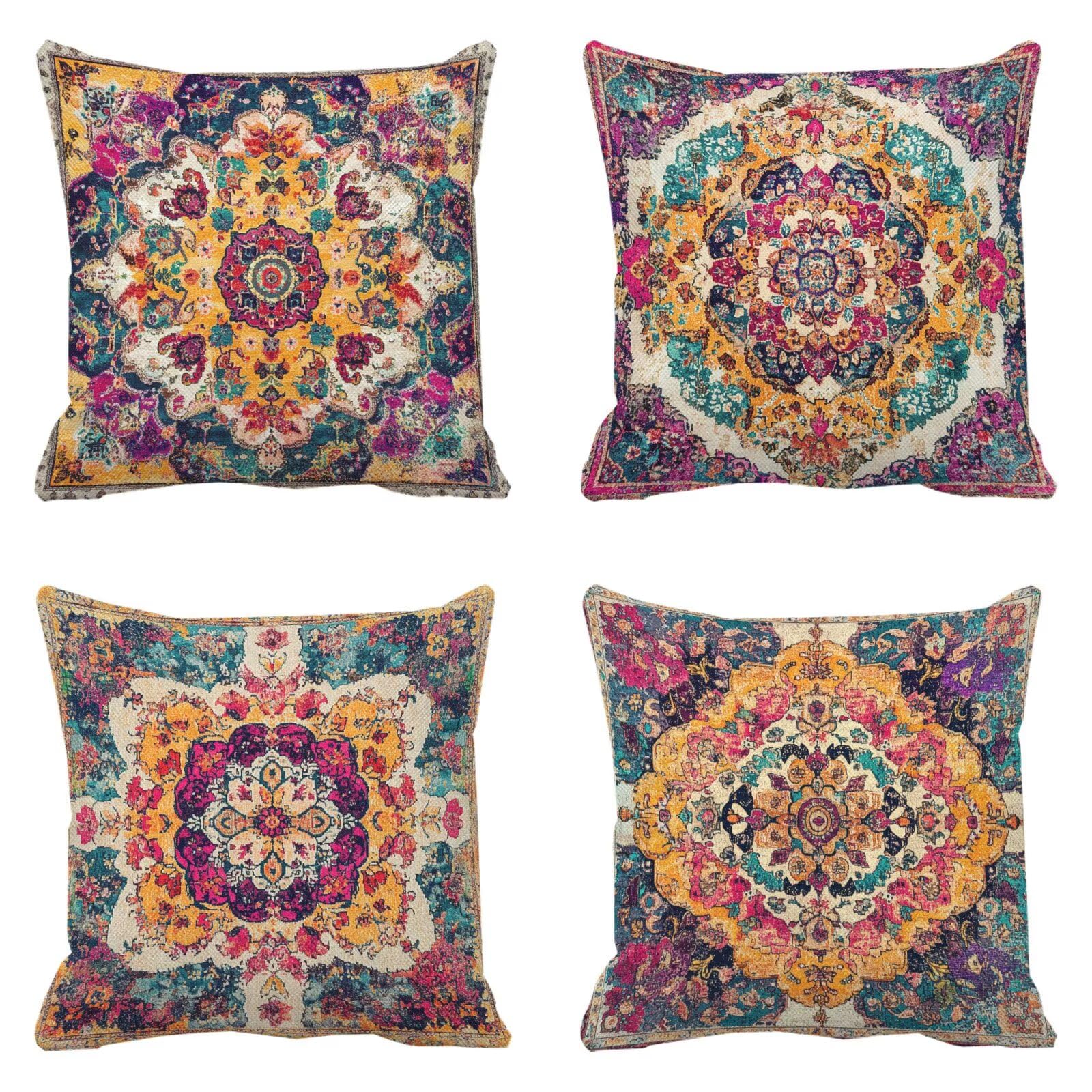Coussin Extérieur Imperméable pour Balcon et Jardin - Housse 50x50 Orange et Violet