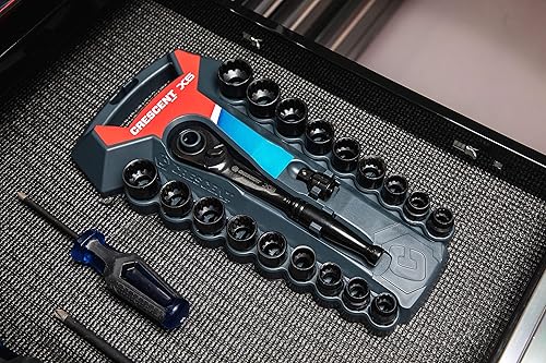 Vista 2 de Crescent Brand CX6PT20 Juego de trinquete y zócalo de paso X6 de 20 piezas (paquete de 2)