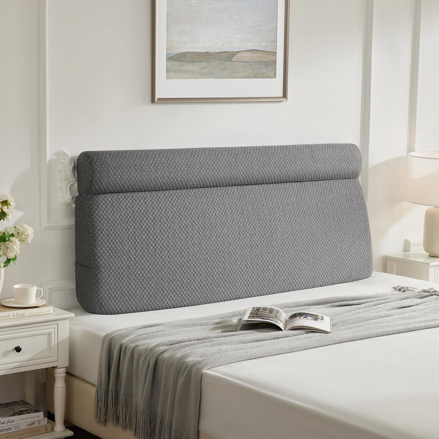 Wedge Pillow Headboard, Queen Triangle Headboard Pillow, Bed Wedge Pillow for Headboard, Reading Backrest Pillows for Sitting in Bed Memory Foam, Long Back Rest Pillow Dorm Daybed Grey, Queen Wedge Pillow Headboard, Queen Triangle Headboard Pillow, Bed Wedge Pillow for Headboard, Reading Backrest Pillows for Sitting in Bed Memory Foam, Long Back Rest Pillow Dorm Daybed Grey, Queen