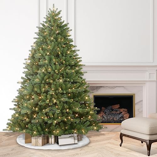 Miniatura 3 de Puleo International Árbol de Navidad artificial de abeto Douglas de 6.5 pies preiluminado con 550 luces transparentes listadas por UL, verde