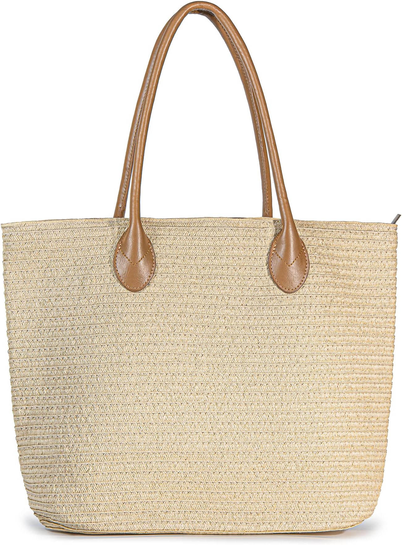 Happy Lily Women's Straw Tote Bag Large Capacity Shopping Tote Bohemian Shoulder Bag Travel Beach Bag with Lining