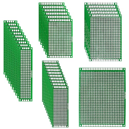 Sunxeke Kit de prototipo de placa PCB de doble cara de 32 piezas de 5 valores para soldadura de bricolaje con kits Arduino