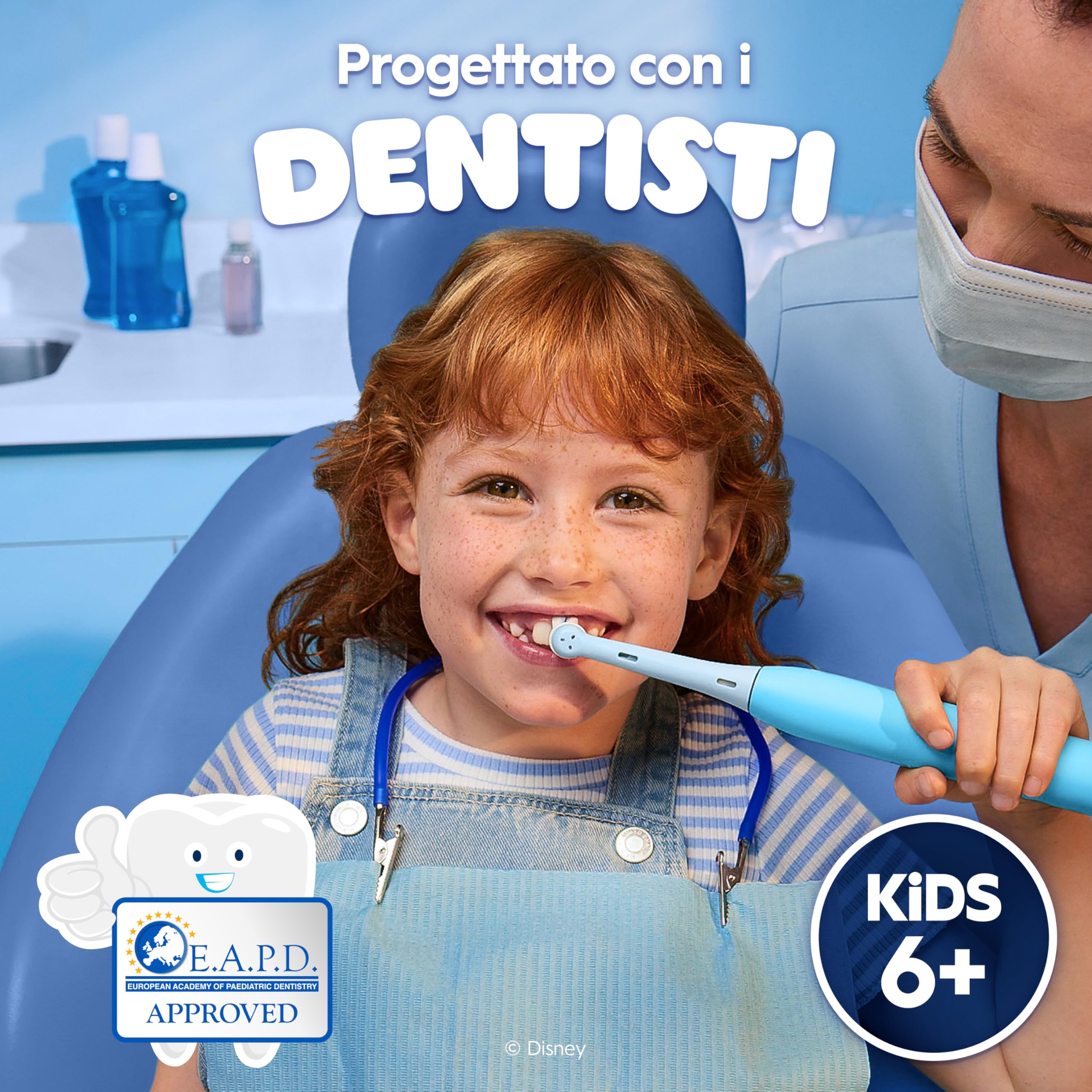 Oral-B iO Kids Spazzolino Elettrico Ricaricabile Disney Stitch Per Bambini Dai 6 Anni In Su, Delicato Su Denti da latte e Gengive, Efficace contro la Carie, 1 Spazzolino