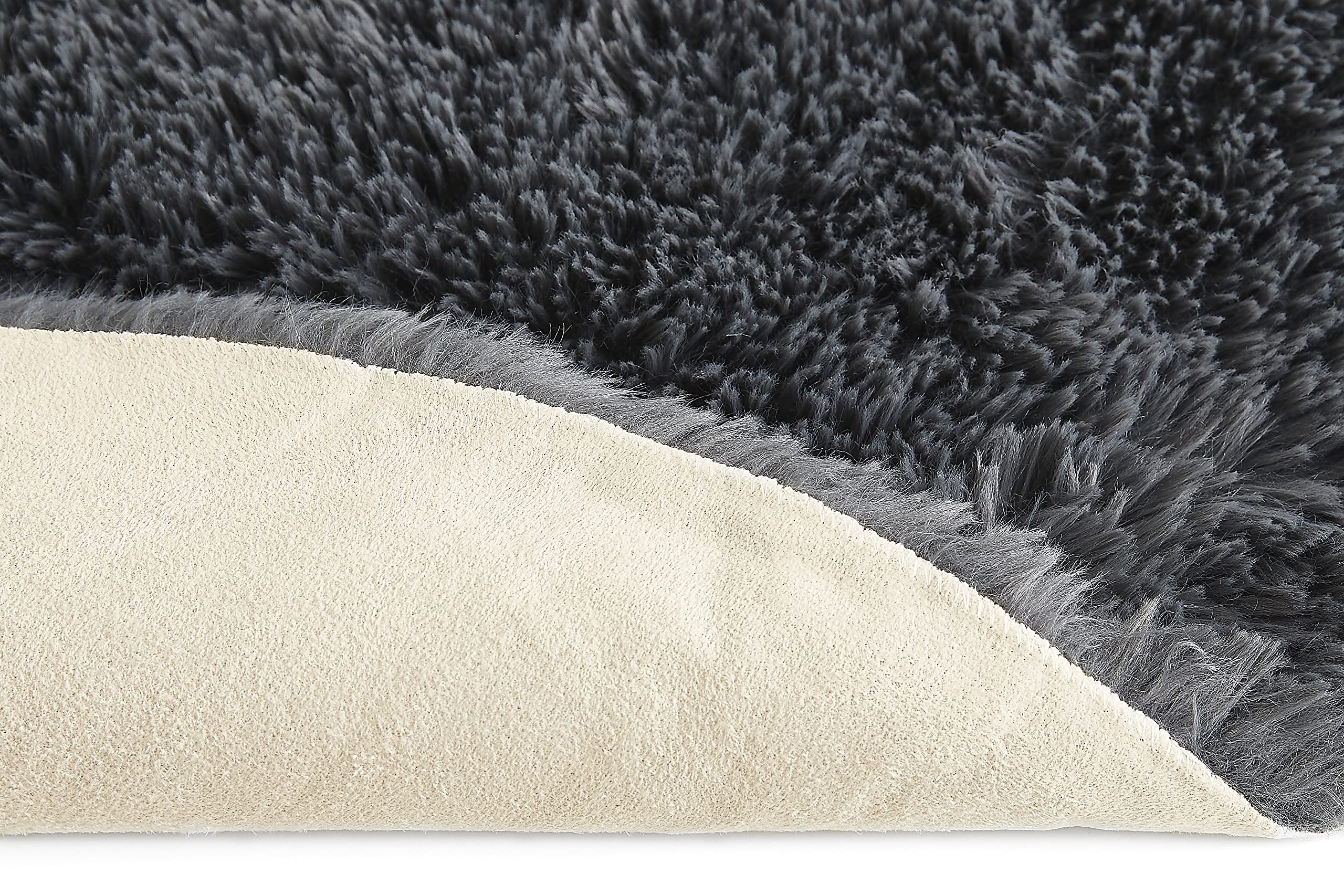 andiamo Kunstfell Teppich Alpa gemütlicher hochfloor Fellteppich 35 mm Florhöhe weich und flauschig anthrazit 2er Set 50 x 80 cm