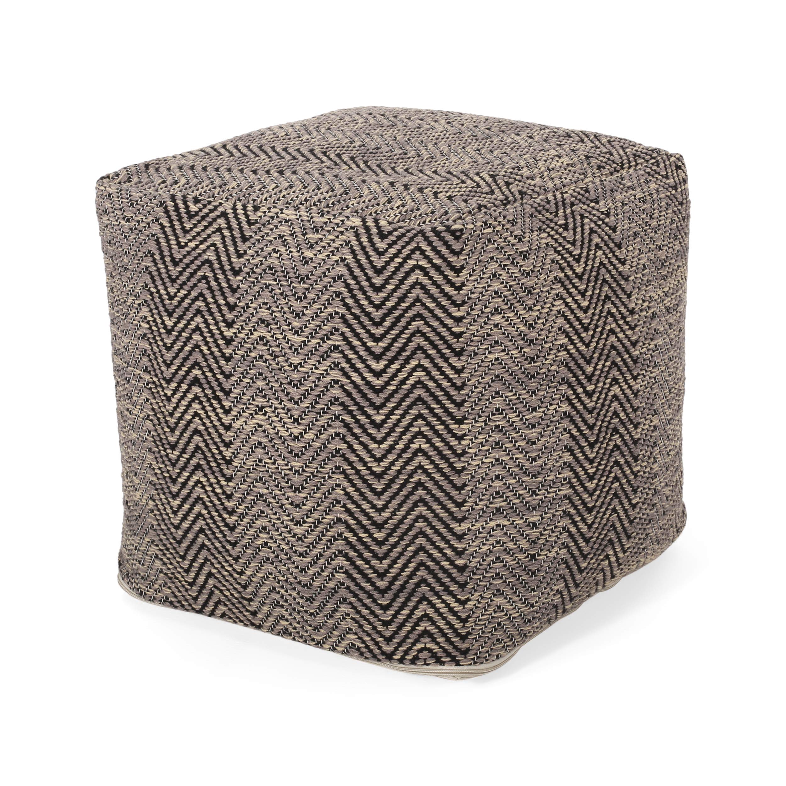 Dora Cube Pouf, Brown, Beige, Yellow-image-11
