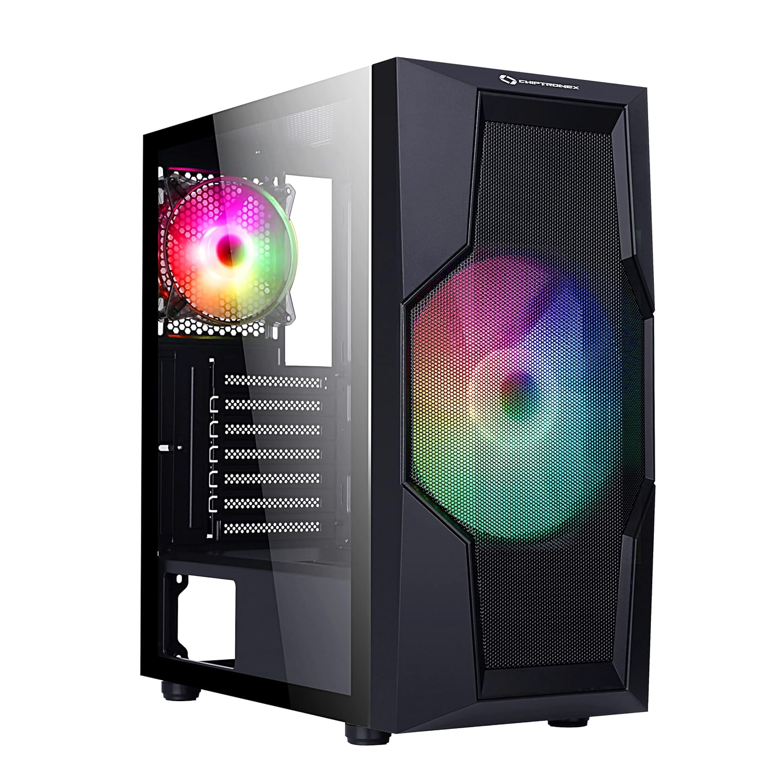 CHIPTRONEX Thunderstorm X3 Mid Tower ATX Gaming Cabinet 1x200mm and 1x120mm Preinstalled ARGB Fans Tempered Glass USB3.0 Gaming Computer case, pc Cabinet, RGB Light, ATX MATX ITX (case Without SMPS) CHIPTRONEX Thunderstorm X3 Mid Tower ATX Gaming Cabinet 1x200mm and 1x120mm Preinstalled ARGB Fans Tempered Glass USB3.0 Gaming Computer case, pc Cabinet, RGB Light, ATX MATX ITX (case Without SMPS)