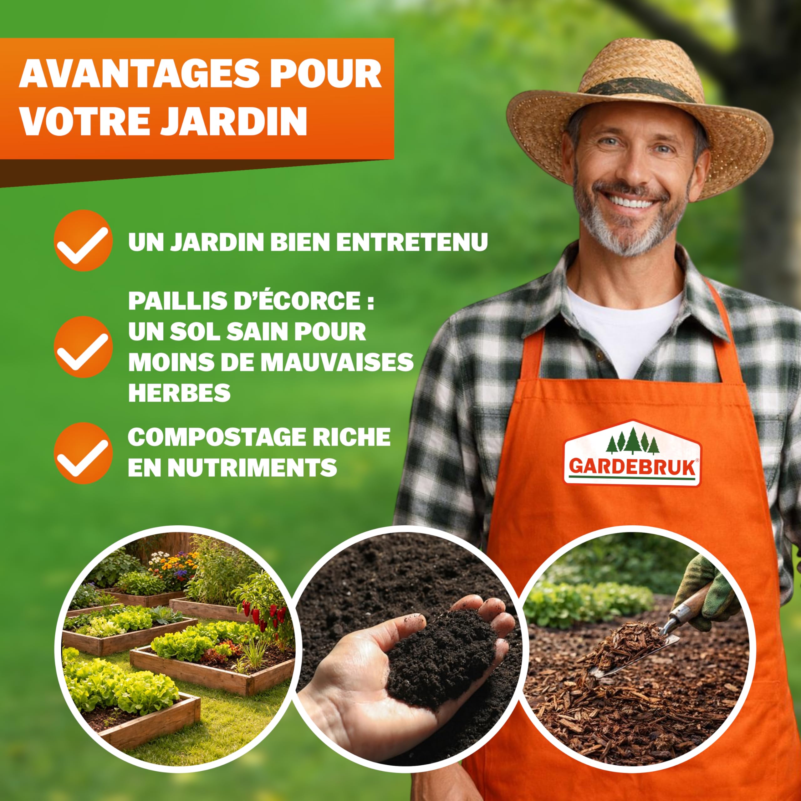 Gardebruk® Broyeur de végétaux électrique 3.1000W broyeur de Branches Couteau Lame Max. 40mm bac 50L broyeur de Jardin déchiqueteur Bois Compost Jardin