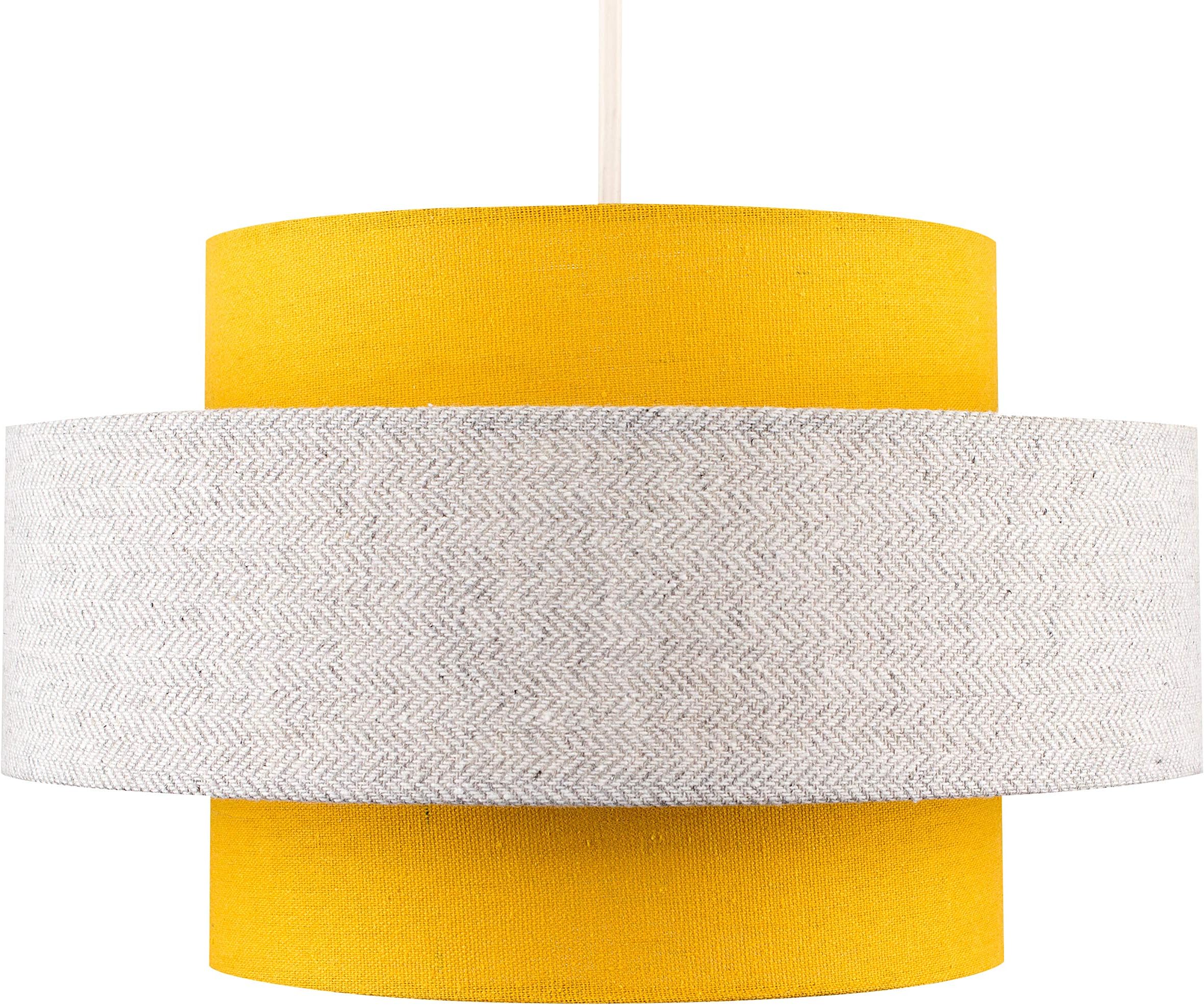 Modern Cylinder Ceiling Pendant Light Shade in a Mustard & Grey