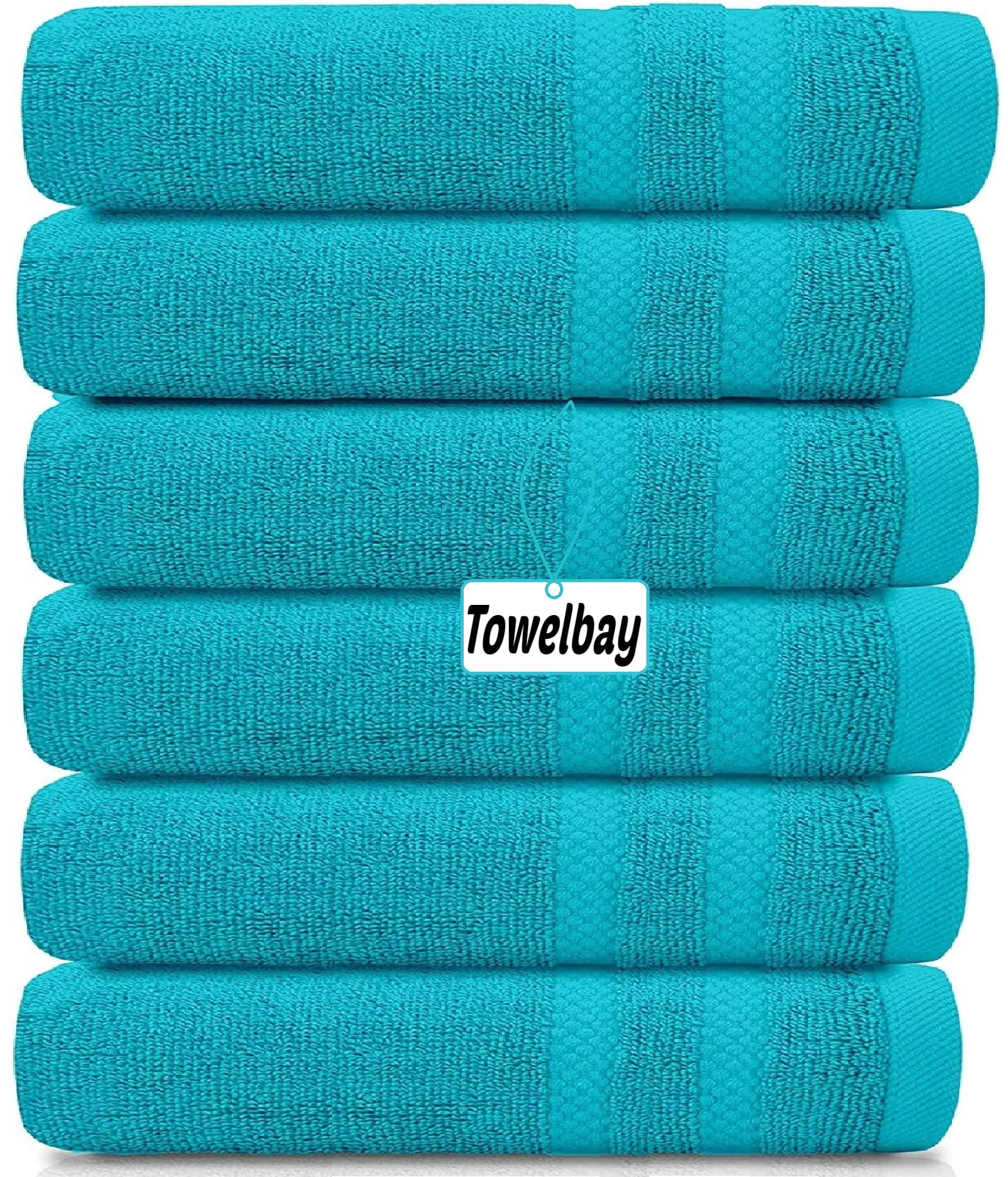 6 X Large Jumbo Bath Sheets 100% Egyptian Cotton XL Towels Super Absorbent Quick Dry Luxury Soft Big Bathroom Towels (Teal)