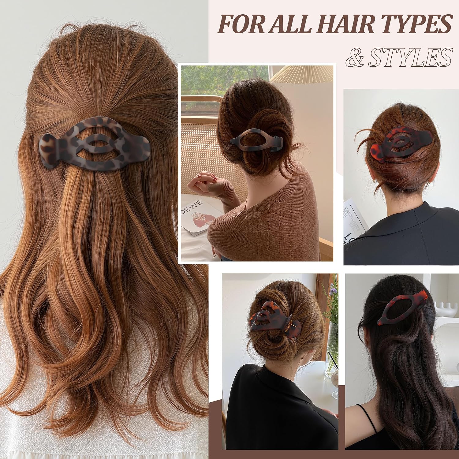 Large Flat Hair Clips for Thick Hair, Upgrade 5.11 Inch Duckbill Claw Clips | Strong Hold for Women Styling | Non-Slip for Secure | Ideal Gifts 6PCS | Yoga Driving Lying Down
