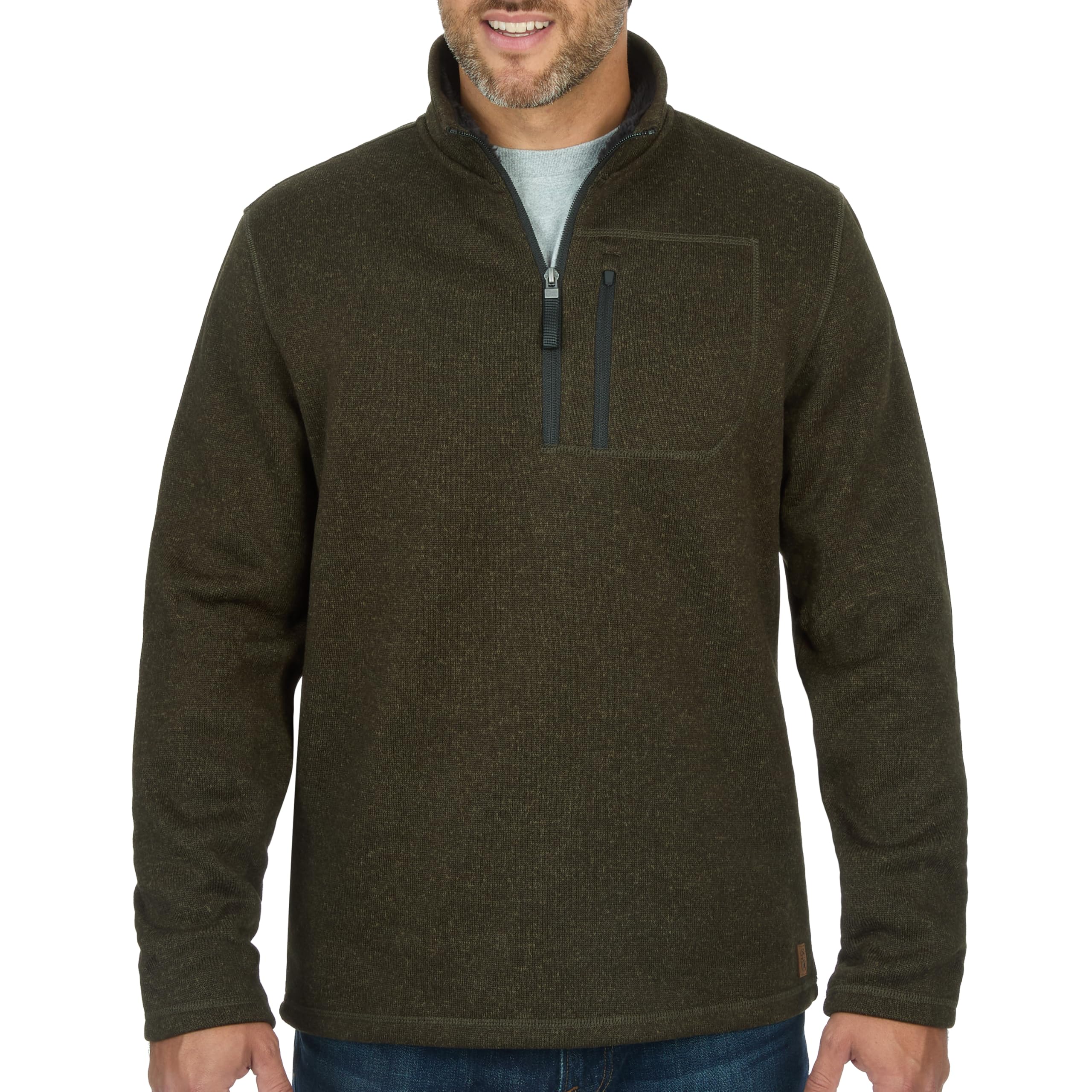 Coleman Men's Lightweight 1/4 Zip Sweater Fleece with Sherpa Collar - Comfortable Quarter Zip Design for Everyday Wear