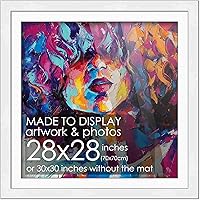 Vista 37 de Marco de madera negra de 9 x 9 pulgadas con paspartú blanco Con paspartú de 12 x 12 a 9 x 9 pulgadas Protector inastillable acrílico UV